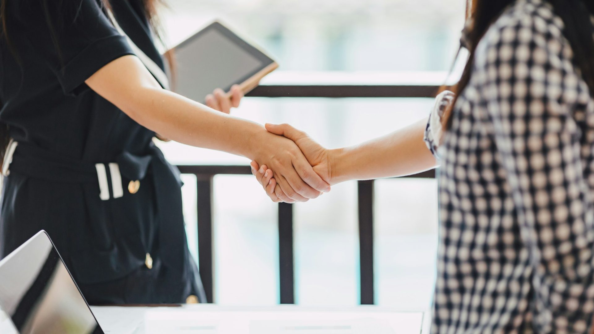 business people shaking hands for agreement contract